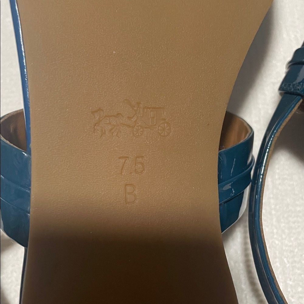 Coach Caterine Blue Patent Flat Sandals - Picture 5 of 5